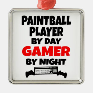 Gamer Paintball Player Metalen Ornament