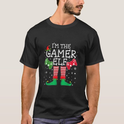 Gamer Pajamas Family Games Pjs Video Game Pa Elf T-shirt (Voorkant)