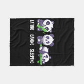 Gamer Panda Eating Gaming Sleeping voor Multiplaye Fleece Deken (Voorkant (Horizontaal))
