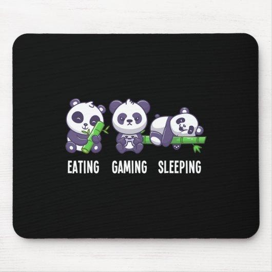 Gamer Panda Eating Gaming Sleeping voor Multiplaye Muismat (Voorkant)
