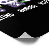 Gamer Panda Eating Gaming Sleeping voor Multiplaye Poster (Hoek)