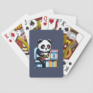 Gamer Panda - Schattige Pixel Art Arcade Design Pokerkaarten
