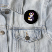 Gamer Panda Speelt Video's Ronde Button 5,7 Cm (In situ)