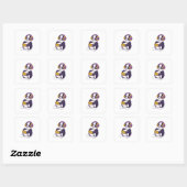 Gamer Panda Videogames Spelend Vierkante Sticker (Vel)