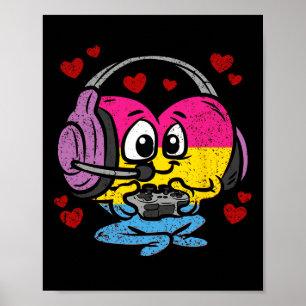 Gamer Panual Hart Pride Lgbt-q Retro Gamen Video Poster
