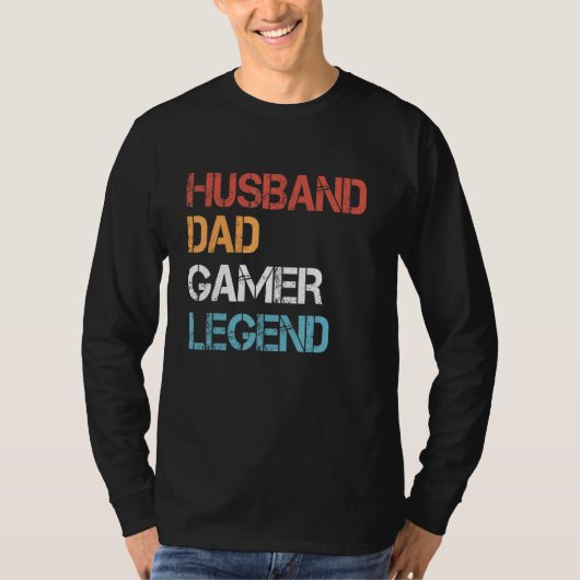 Gamer Pap Husband Pap Video Game Legend Fathers Da T-shirt (Voorkant)