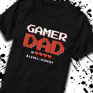 Gamer Pap Vader Vader van 4 Videospelletjes Paar F T-shirt