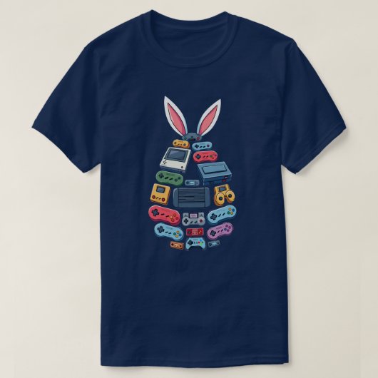 Gamer Pasen Ei T-shirt | Konijn Controller Grafisc (Design voorkant)