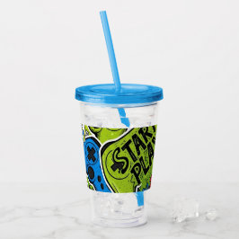 Gamer Patroon Acryl Tumbler Drinkbeker