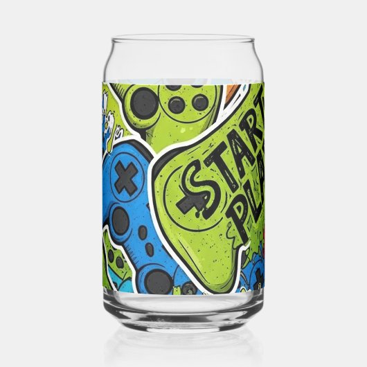 Gamer Patroon Blikvorm Glas (Voorkant)
