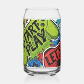 Gamer Patroon Blikvorm Glas (Links)