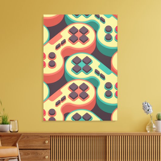 gamer-patroon canvas afdruk (Insitu (Woonkamer))