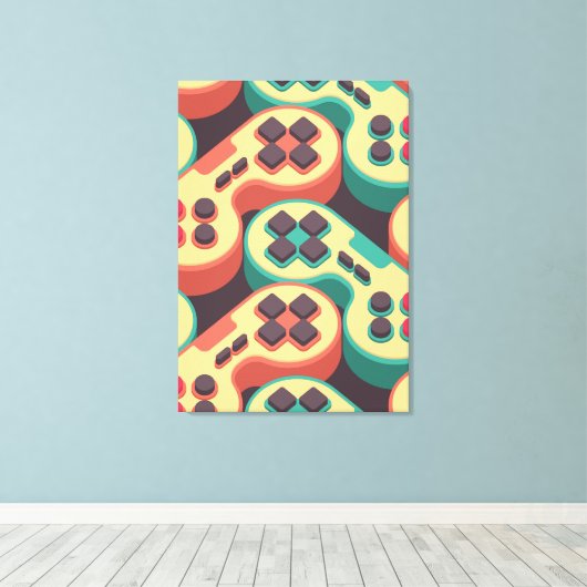 gamer-patroon canvas afdruk (Insitu (Houten vloer))