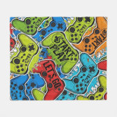 Gamer Patroon Fleece Deken (Voorkant (Horizontaal))