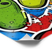Gamer Patroon Glanzende Poster (Hoek)