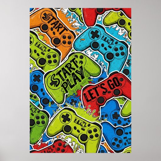 Gamer Patroon Poster (Voorkant)