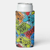 Gamer Patroon Schuim Kan/Fles Koeler (Seltzer Voorkant)