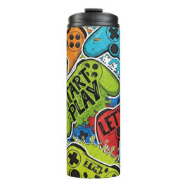Gamer Patroon Thermische Tumbler Thermosbeker