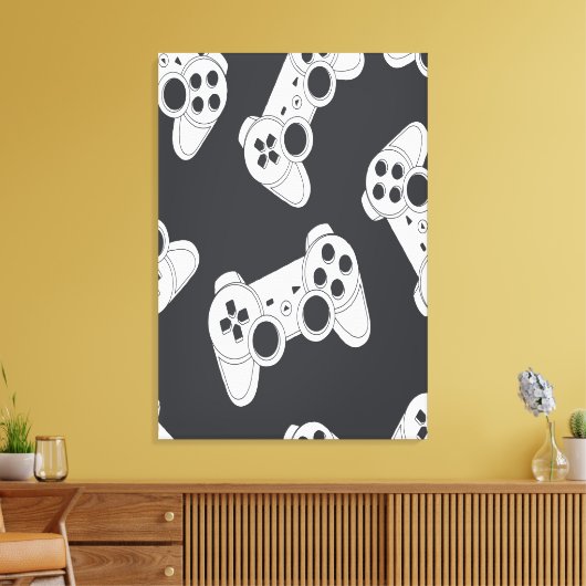 Gamer Pattern ArtWork Canvas Afdruk (Insitu (Woonkamer))