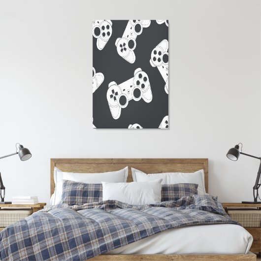 Gamer Pattern ArtWork Canvas Afdruk (Insitu (Slaapkamer))