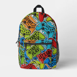 Gamer Pattern Backpack Bedrukte Rugzak
