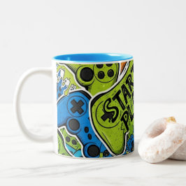 Gamer Pattern Coffee Mug Tweekleurige Koffiemok