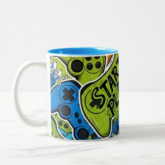 Gamer Pattern Coffee Mug Tweekleurige Koffiemok (Links)