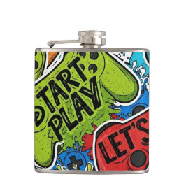 Gamer Pattern Flask Heupfles