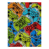 Gamer Pattern Glossy Poster (Voorkant)