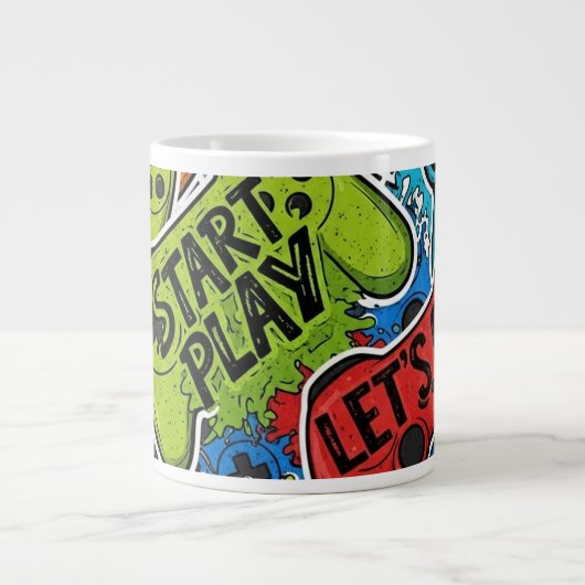 Gamer Pattern Jumbo Speciale Mok (Voorkant)