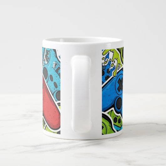 Gamer Pattern Jumbo Specialty Mug Grote Koffiekop (Achterkant)