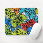 Gamer Pattern Mousepad Muismat (Met muis)