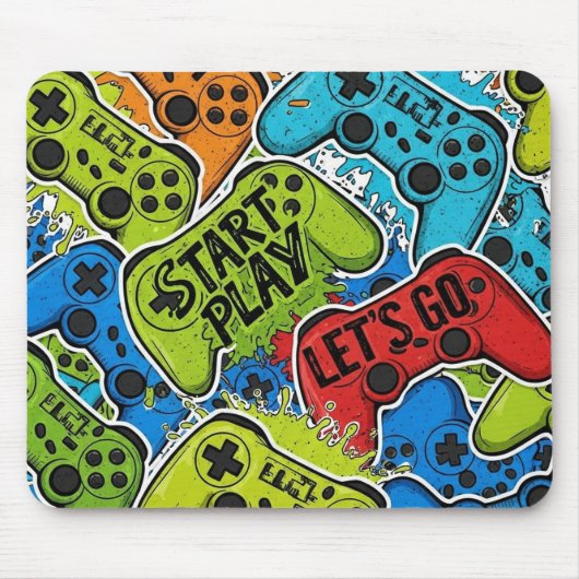 Gamer Pattern Mousepad Muismat (Voorkant)