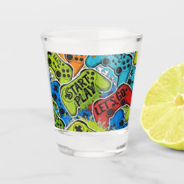 Gamer Pattern Shotglas Shot Glas