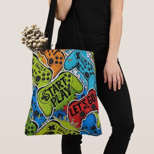 Gamer Pattern Tote Bag (Dichtbij)