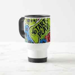 Gamer Pattern Travel/Commuter Mug Reisbeker