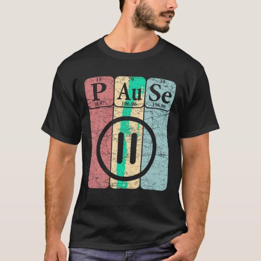 Gamer Pauze Periodic Table Elements Gaming Nerdy T T-shirt (Voorkant)