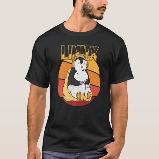 Gamer Penguin Linux Root Party Nerd Programmer Com T-shirt (Voorkant)