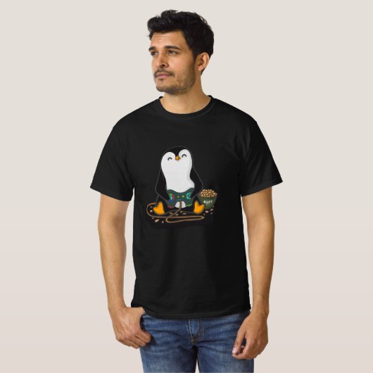 Gamer Penguin T-shirt (Voorkant volledig)