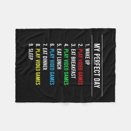 Gamer Perfect Day Fleece Deken (Voorkant (Horizontaal))