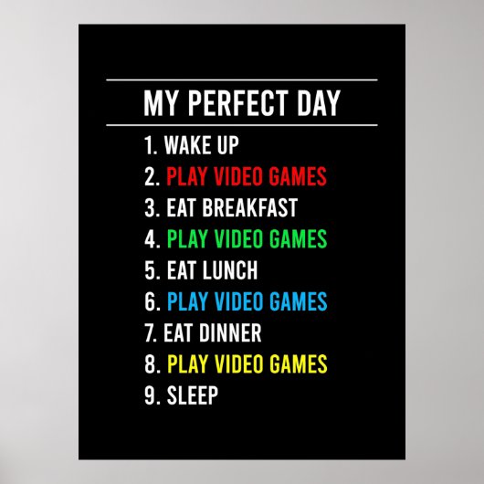 Gamer Perfect Day Poster (Voorkant)