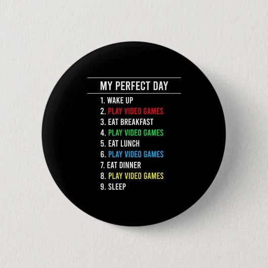 Gamer Perfect Day Ronde Button 5,7 Cm (Voorkant)
