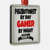 Gamer Phlebotomist Metalen Ornament (Rechts)