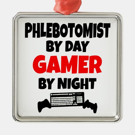 Gamer Phlebotomist Metalen Ornament (Voorkant)