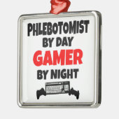 Gamer Phlebotomist Metalen Ornament (Links)