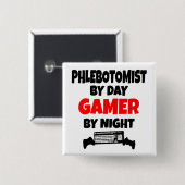 Gamer Phlebotomist Vierkante Button 5,1 Cm (Voorkant /achterkant)