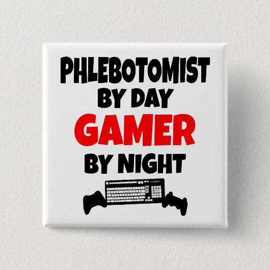Gamer Phlebotomist Vierkante Button 5,1 Cm (Voorkant)