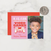Gamer Photo Classroom Valentines Day Card Notitiekaartje (Voorkant / Achterkant in situ)