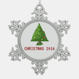 Gamer Pixel 8-bits kerstboom vakantie Ornament