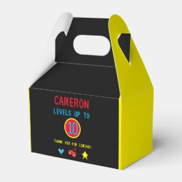 Gamer Pixel Arcade level tot 10e verjaardag Bedankdoosjes